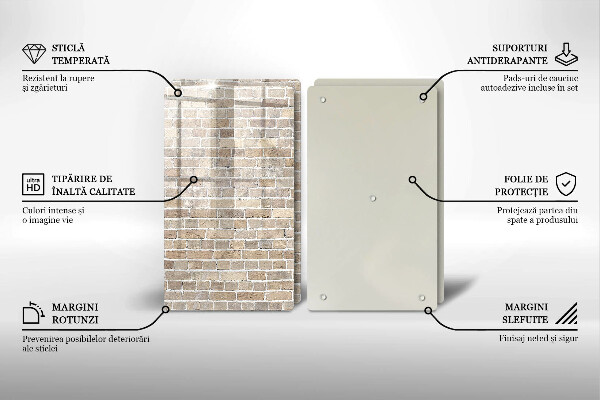 Sklo za varnou desku Světlá cihlová zeď