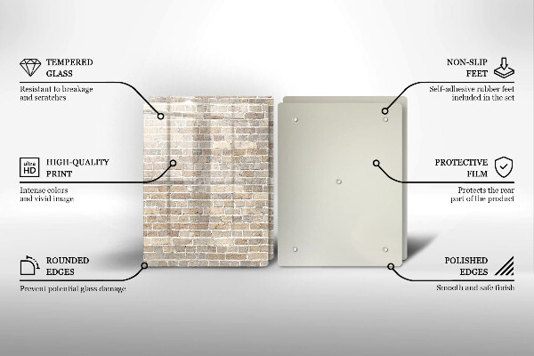 Sklo za varnou desku Světlá cihlová zeď