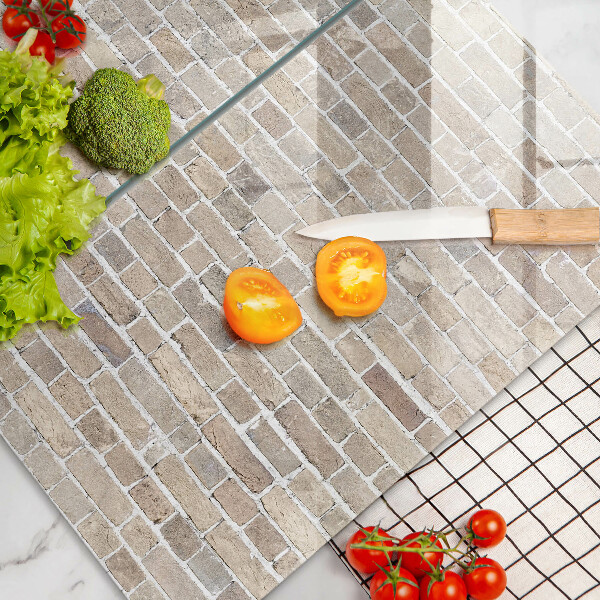 Sklo za varnou desku Světlá cihlová zeď