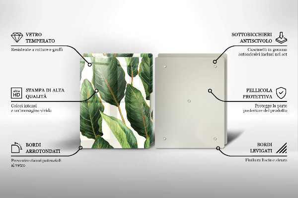 Sklo za varnou desku Banánové listy