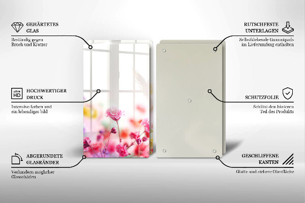 Sklo za varnou desku Květinová louka