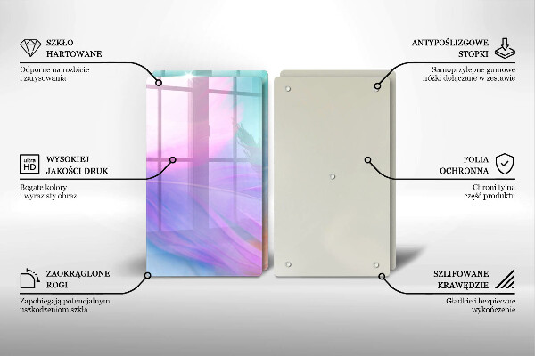 Sklo za varnou desku Pastelové peří