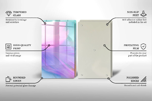 Sklo za varnou desku Pastelové peří