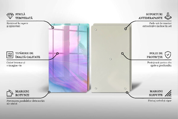 Sklo za varnou desku Pastelové peří