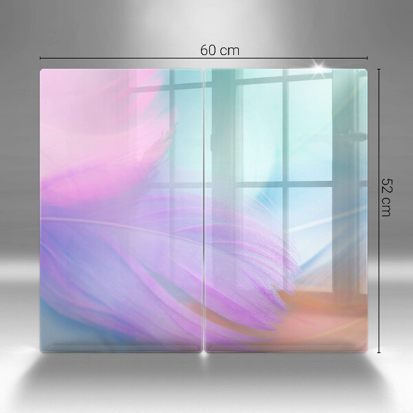 Sklo za varnou desku Pastelové peří