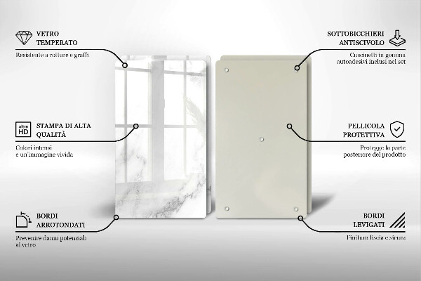 Sklo za varnou desku Moderní mramor