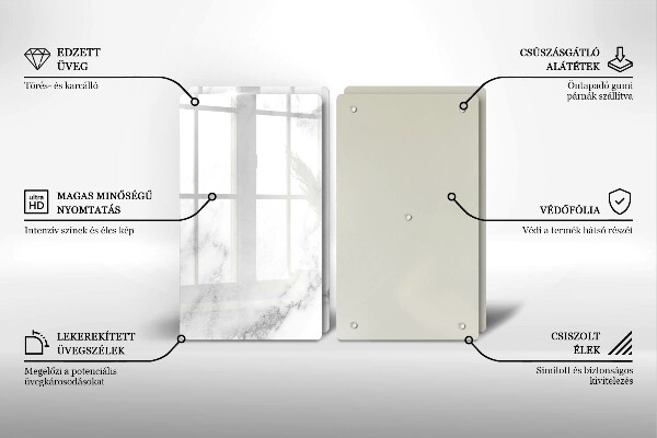Sklo za varnou desku Moderní mramor