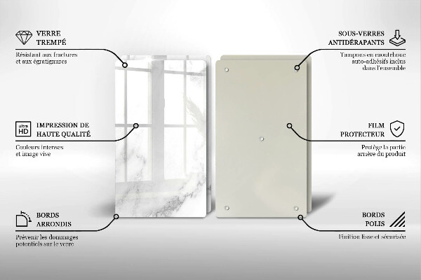 Sklo za varnou desku Moderní mramor