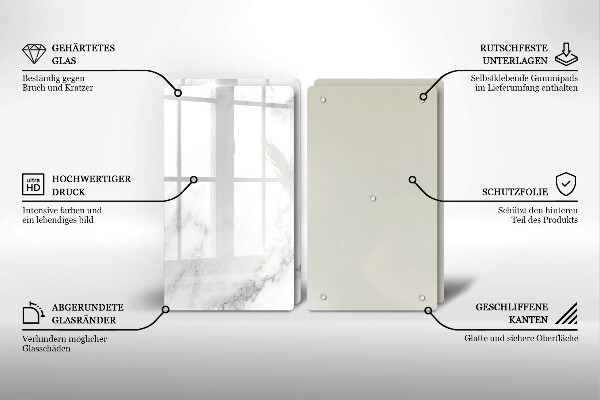 Sklo za varnou desku Moderní mramor