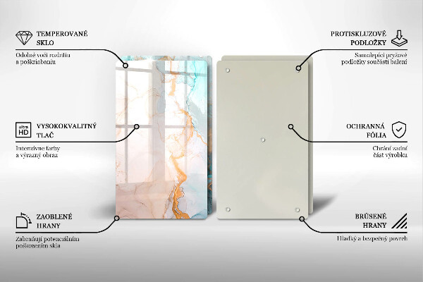 Sklo za varnou desku Mramorová abstrakce