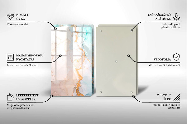 Sklo za varnou desku Mramorová abstrakce