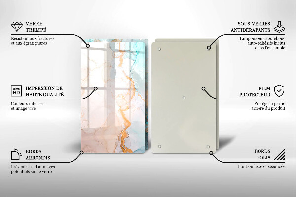 Sklo za varnou desku Mramorová abstrakce