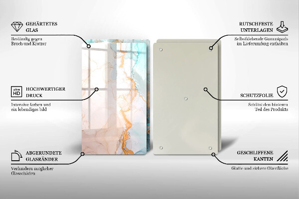 Sklo za varnou desku Mramorová abstrakce