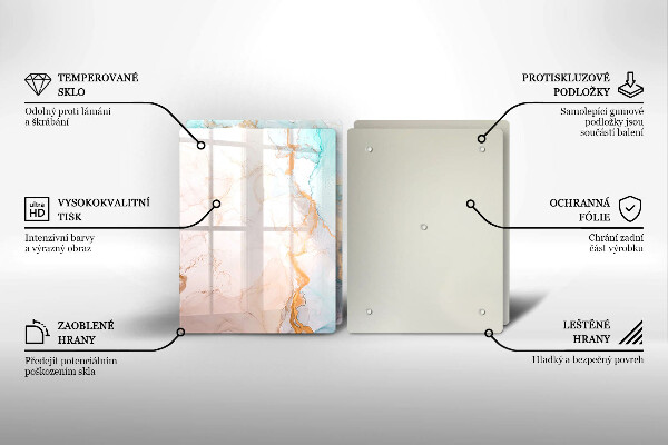 Sklo za varnou desku Mramorová abstrakce