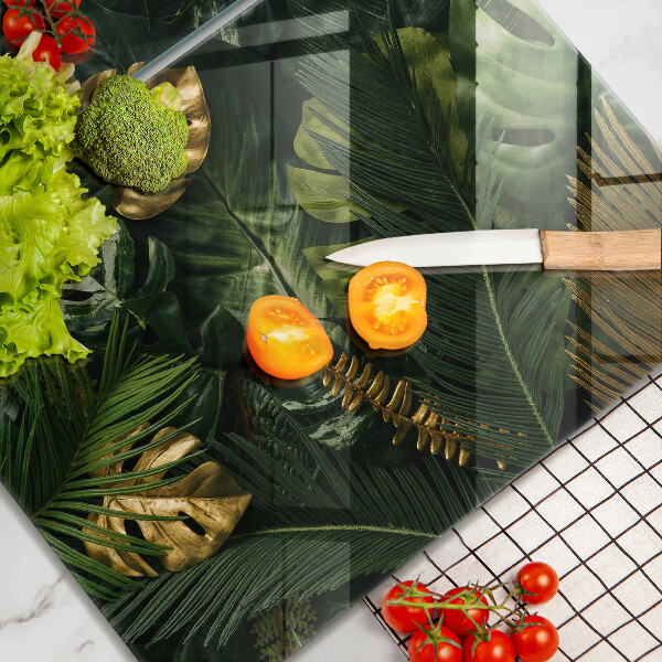 Sklo za varnou desku Listy zlaté monstery