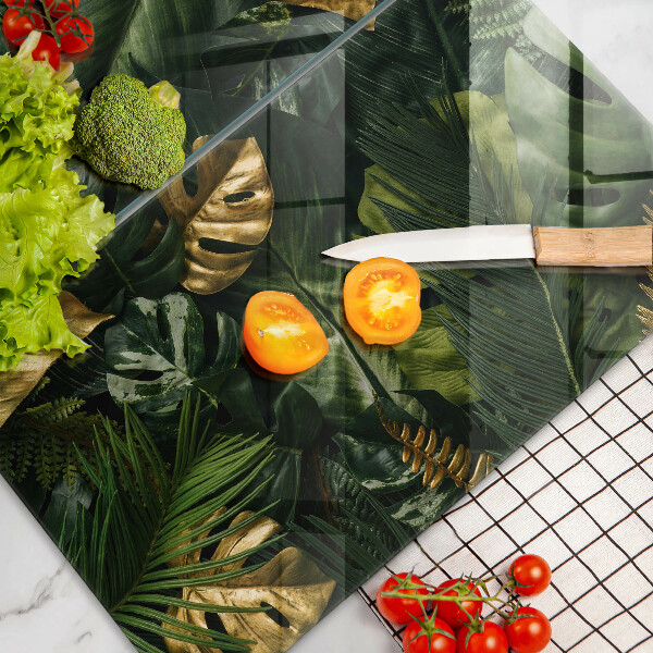 Sklo za varnou desku Listy zlaté monstery