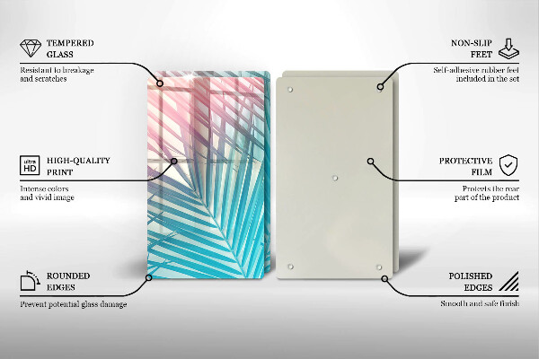 Sklo za varnou desku Pastelové listy