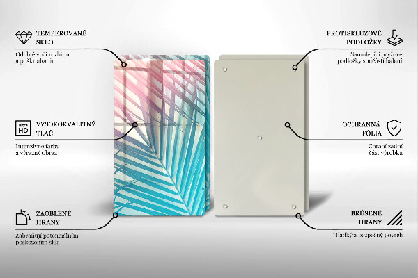 Sklo za varnou desku Pastelové listy