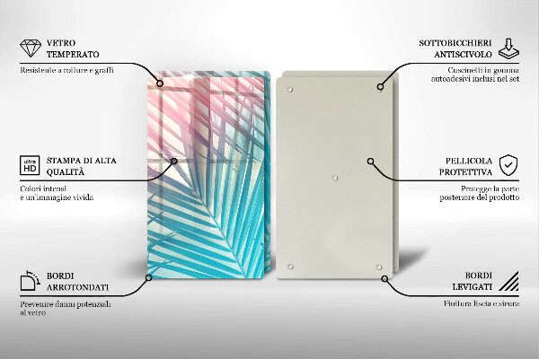 Sklo za varnou desku Pastelové listy