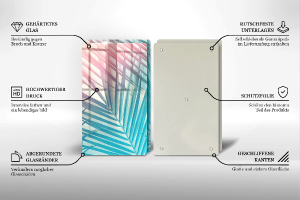 Sklo za varnou desku Pastelové listy