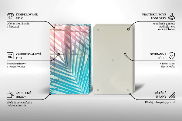 Sklo za varnou desku Pastelové listy