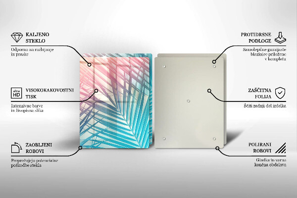 Sklo za varnou desku Pastelové listy