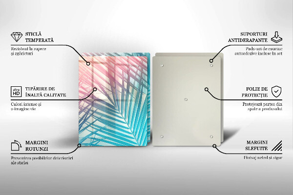 Sklo za varnou desku Pastelové listy