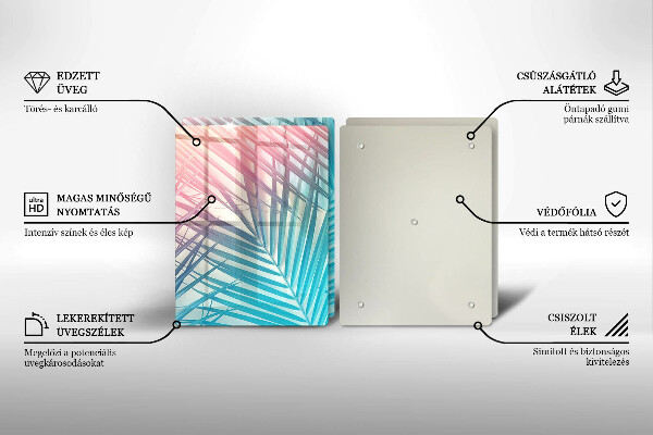 Sklo za varnou desku Pastelové listy