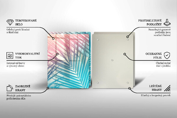 Sklo za varnou desku Pastelové listy