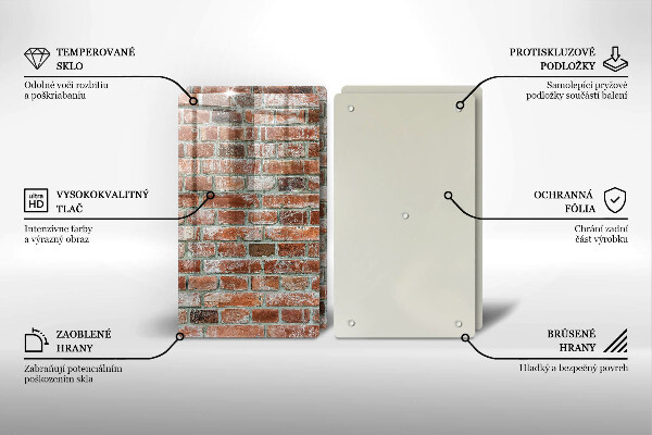 Sklo za varnou desku Stará cihlová zeď