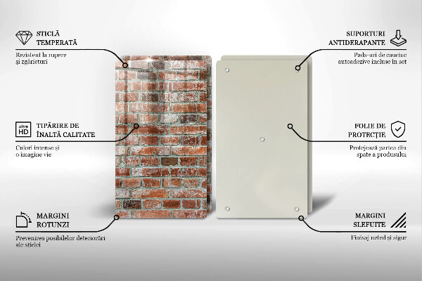 Sklo za varnou desku Stará cihlová zeď