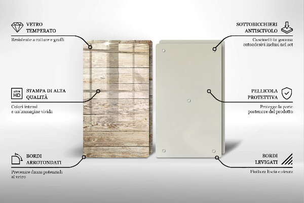 Sklo za varnou desku Dřevěná prkna