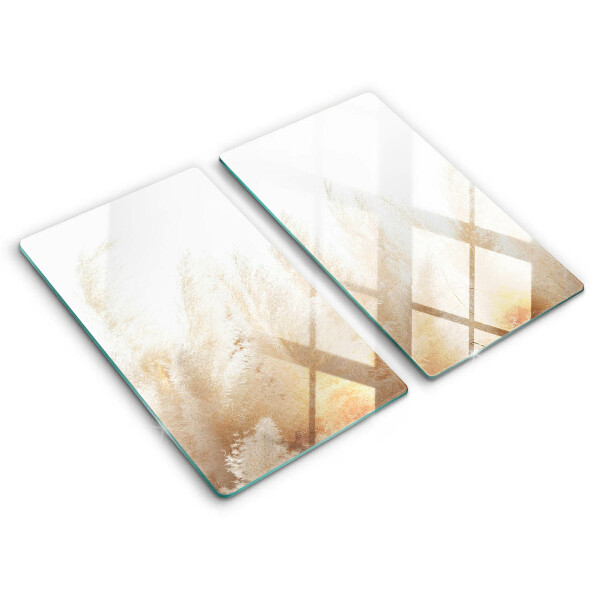 Skleněná deska za sporák Pampová tráva