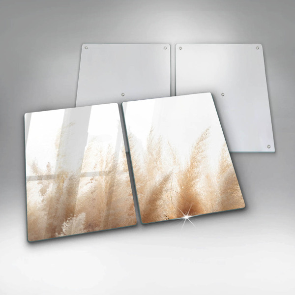 Skleněná deska za sporák Pampová tráva