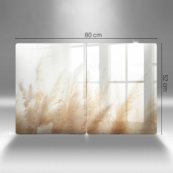 Skleněná deska za sporák Pampová tráva