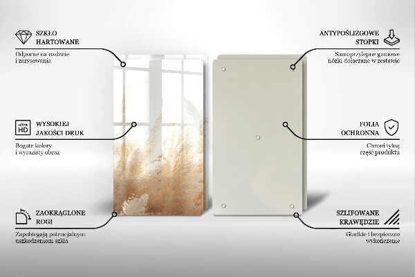 Skleněná deska za sporák Pampová tráva