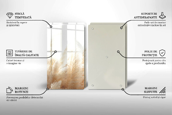 Skleněná deska za sporák Pampová tráva