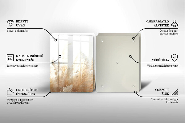 Skleněná deska za sporák Pampová tráva