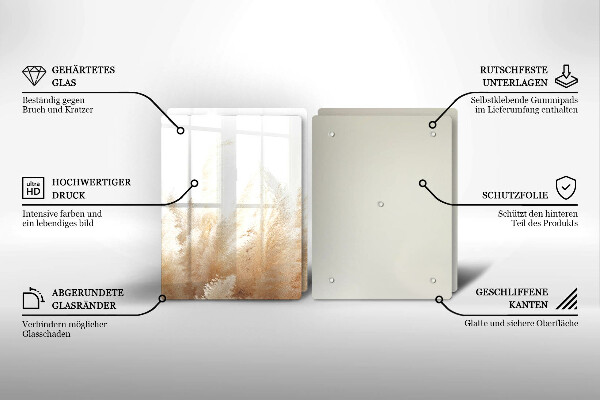 Skleněná deska za sporák Pampová tráva