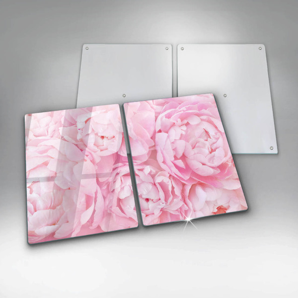 Skleněná deska za sporák Jemné pivoňky