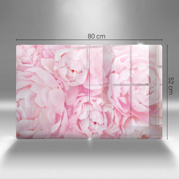 Skleněná deska za sporák Jemné pivoňky