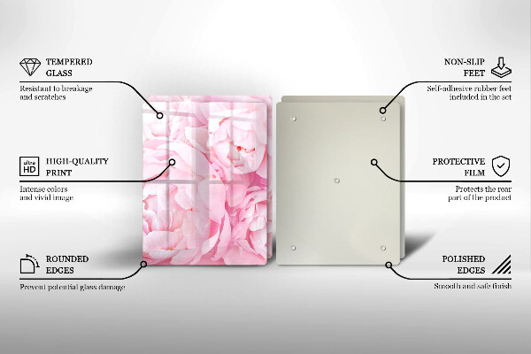 Skleněná deska za sporák Jemné pivoňky