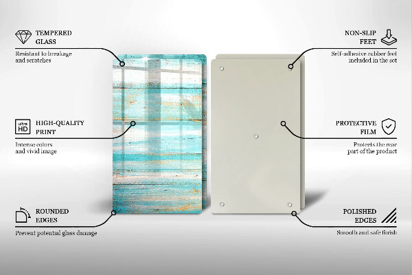 Skleněná deska za sporák Vintage dřevěné desky