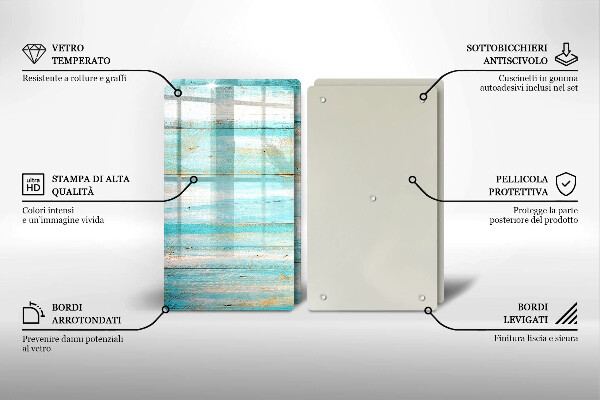 Skleněná deska za sporák Vintage dřevěné desky