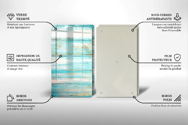 Skleněná deska za sporák Vintage dřevěné desky