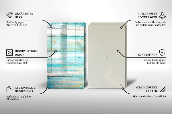 Skleněná deska za sporák Vintage dřevěné desky