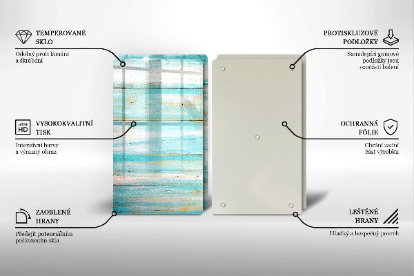 Skleněná deska za sporák Vintage dřevěné desky