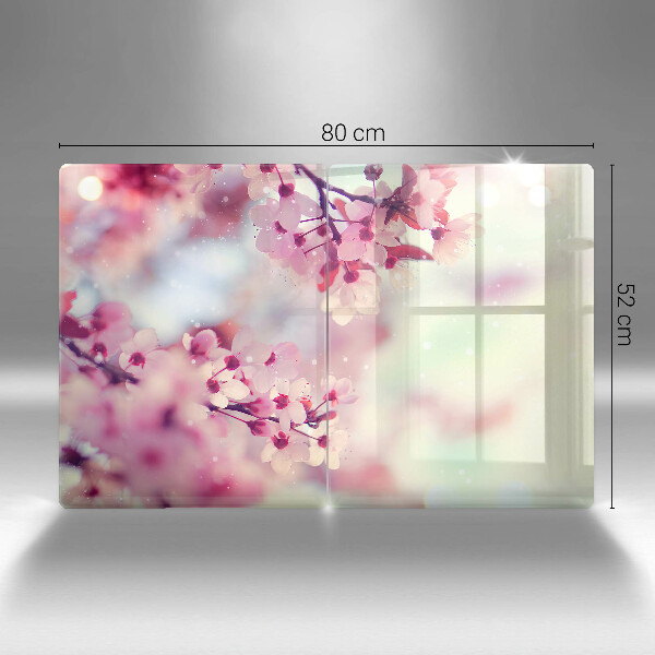 Skleněná deska za sporák Příroda jabloňové květy