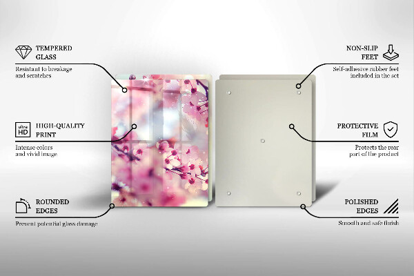 Skleněná deska za sporák Příroda jabloňové květy