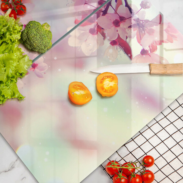 Skleněná deska za sporák Příroda jabloňové květy